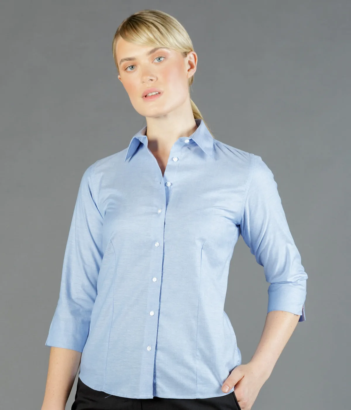 1025WL Oxford Weave 3/4 Sleeve Shirt