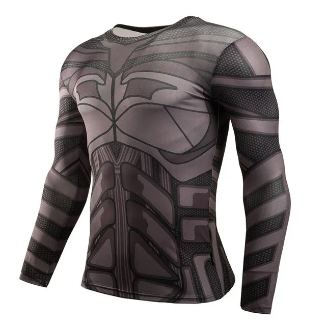 2017 T shirt Compression Shirt Crossfit T-shirt Men Lycra 3D Print Long Sleeve T shirt Fitness Brand Clothing MMA Plus Size