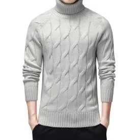 Advbridge Black Turtleneck Sweaters Men Thick Warm Winter Sweater for Men New Casual Pull Homme Cotton Pullover Men Geometric Pattern Coat