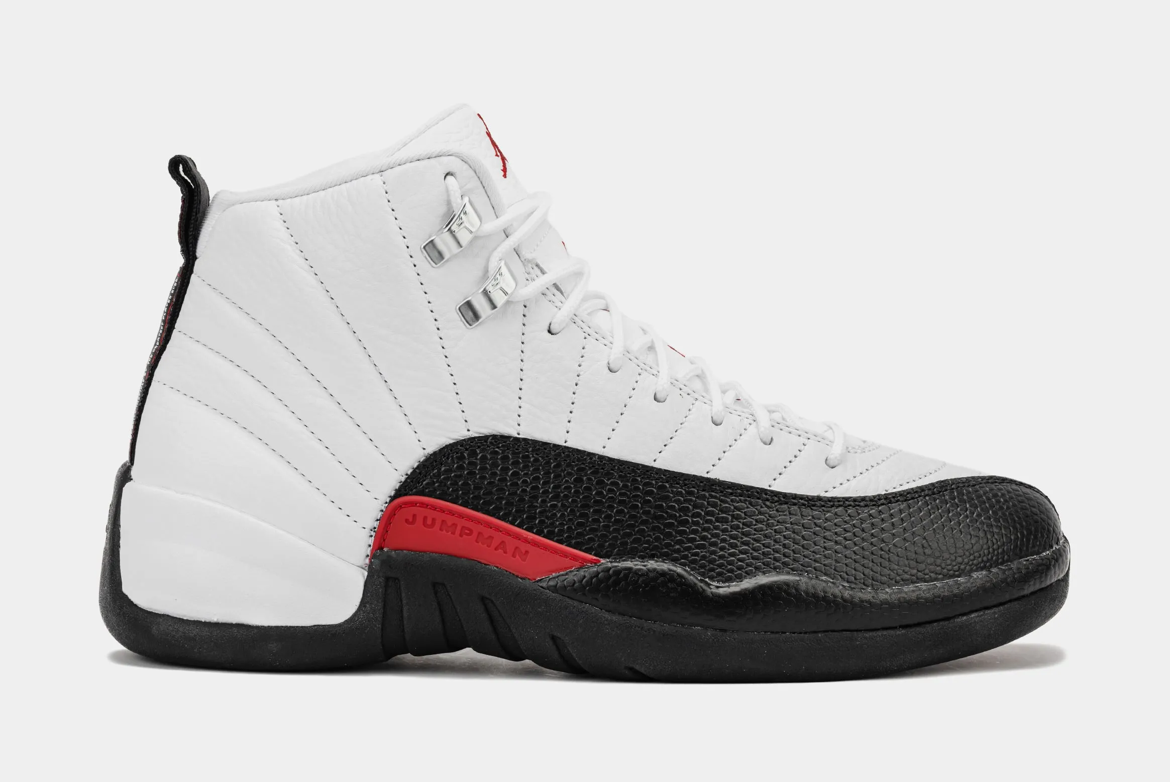 Air Jordan 12 Retro Taxi Flip Mens Lifestyle Shoes (White/Gym Red/Black)