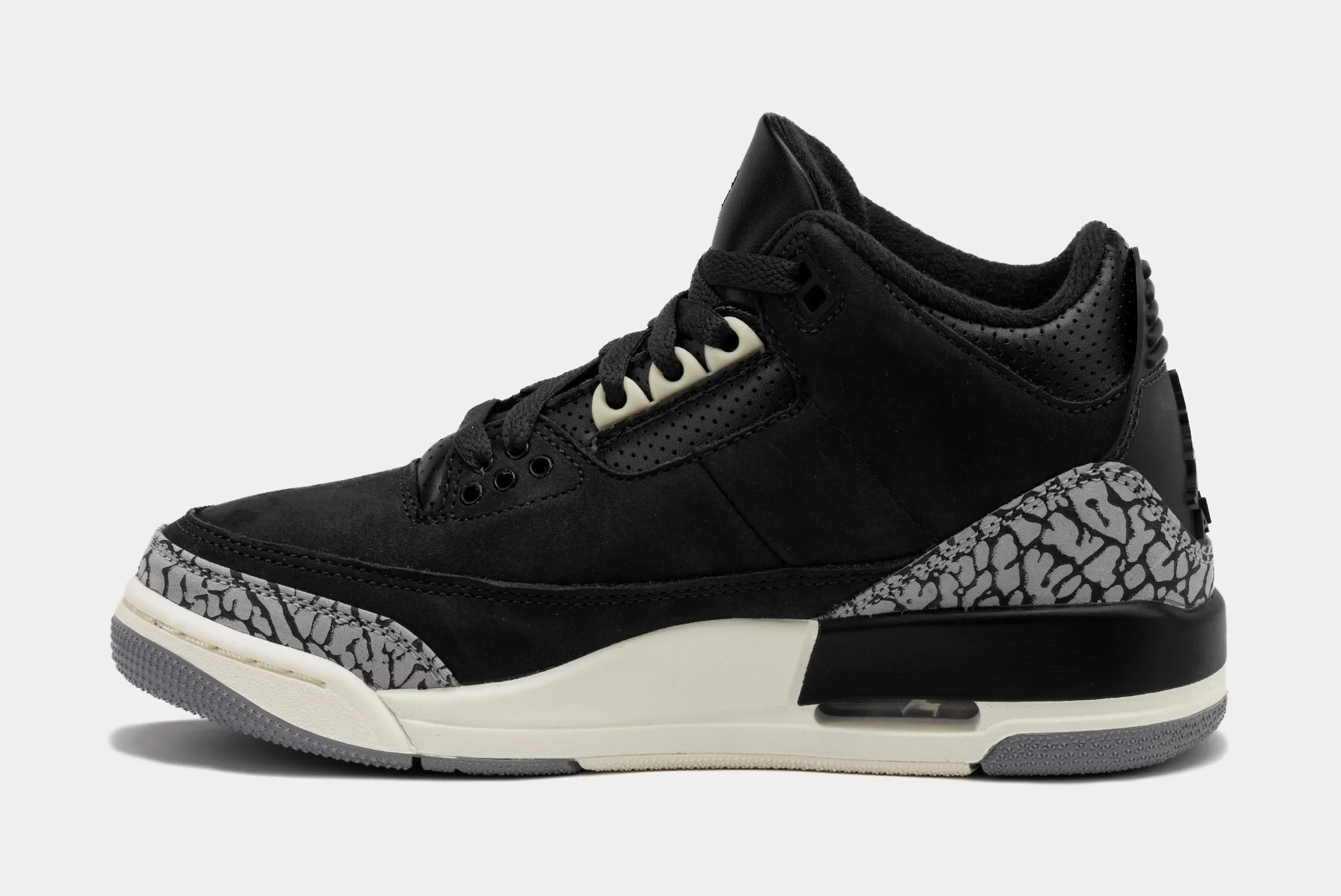 Air Jordan 3 Retro Off Noir Womens Lifestyle Shoes (Black/Grey)