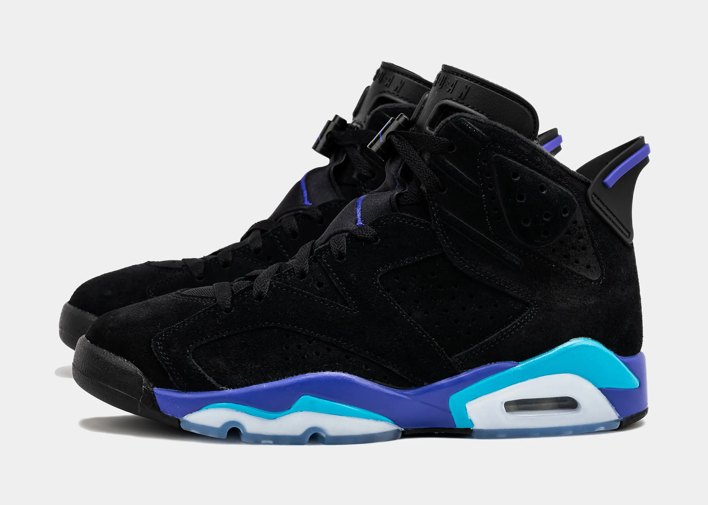 Air Jordan 6 Retro Aqua Mens Lifestyle Shoes (Black/Aquatone/Bright Concord)