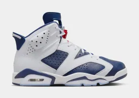 Air Jordan 6 Retro White and Midnight Navy Mens Lifestyle Shoes (White/Varsity Red/Midnight Navy)