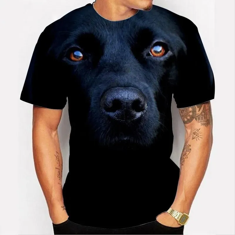 Anniepaw Men's T-shirt With Dog Graphic 3D Full Print Pet Dog Men Clothing Summer Short Sleeve Casual Oversized Tee Shirt Fashion Tops