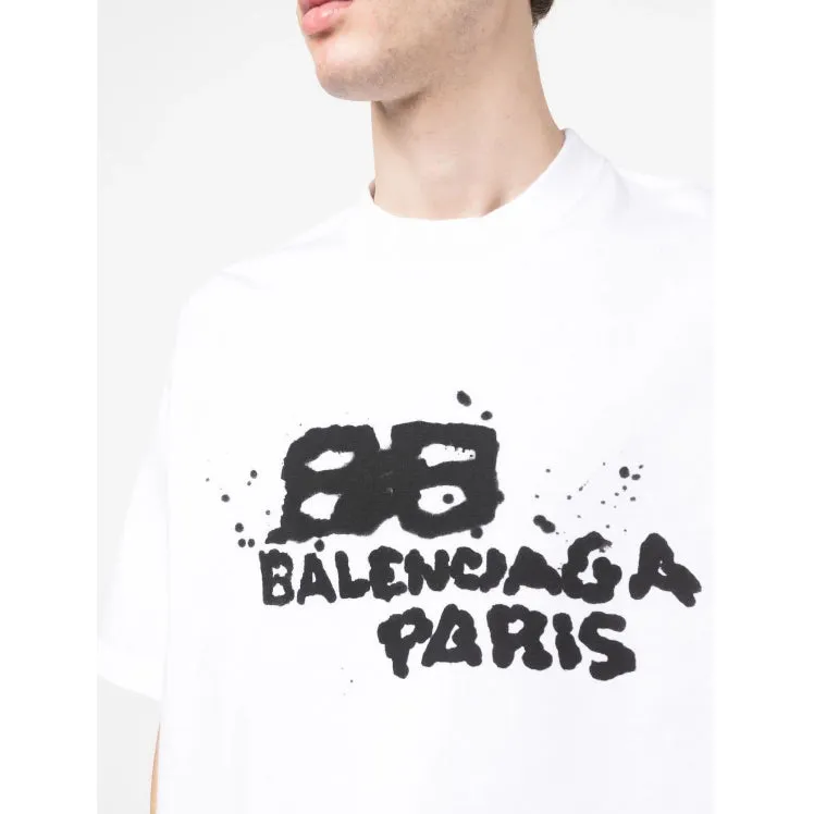 BA - Men 'White' Balenciaga Logo Printed Oversized T-Shirt BA824