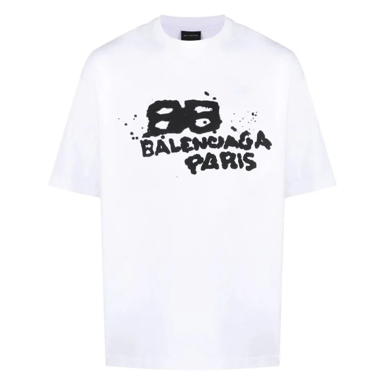 BA - Men 'White' Balenciaga Logo Printed Oversized T-Shirt BA824