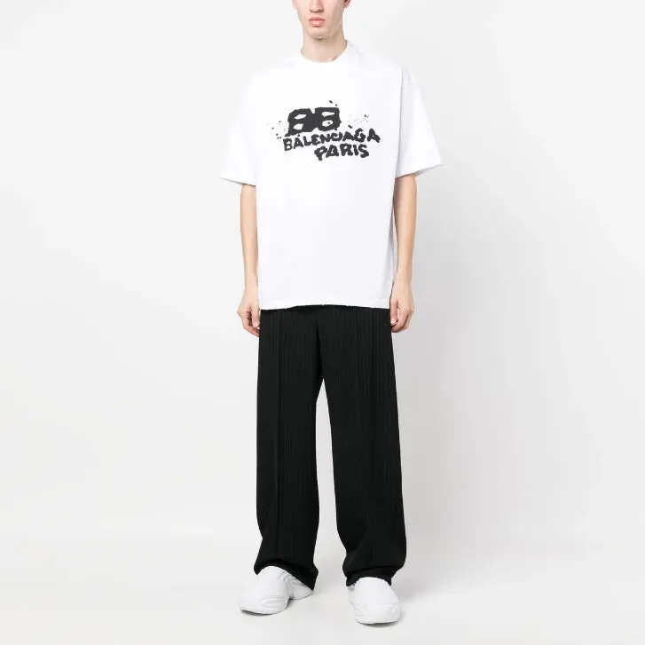 BA - Men 'White' Balenciaga Logo Printed Oversized T-Shirt BA824