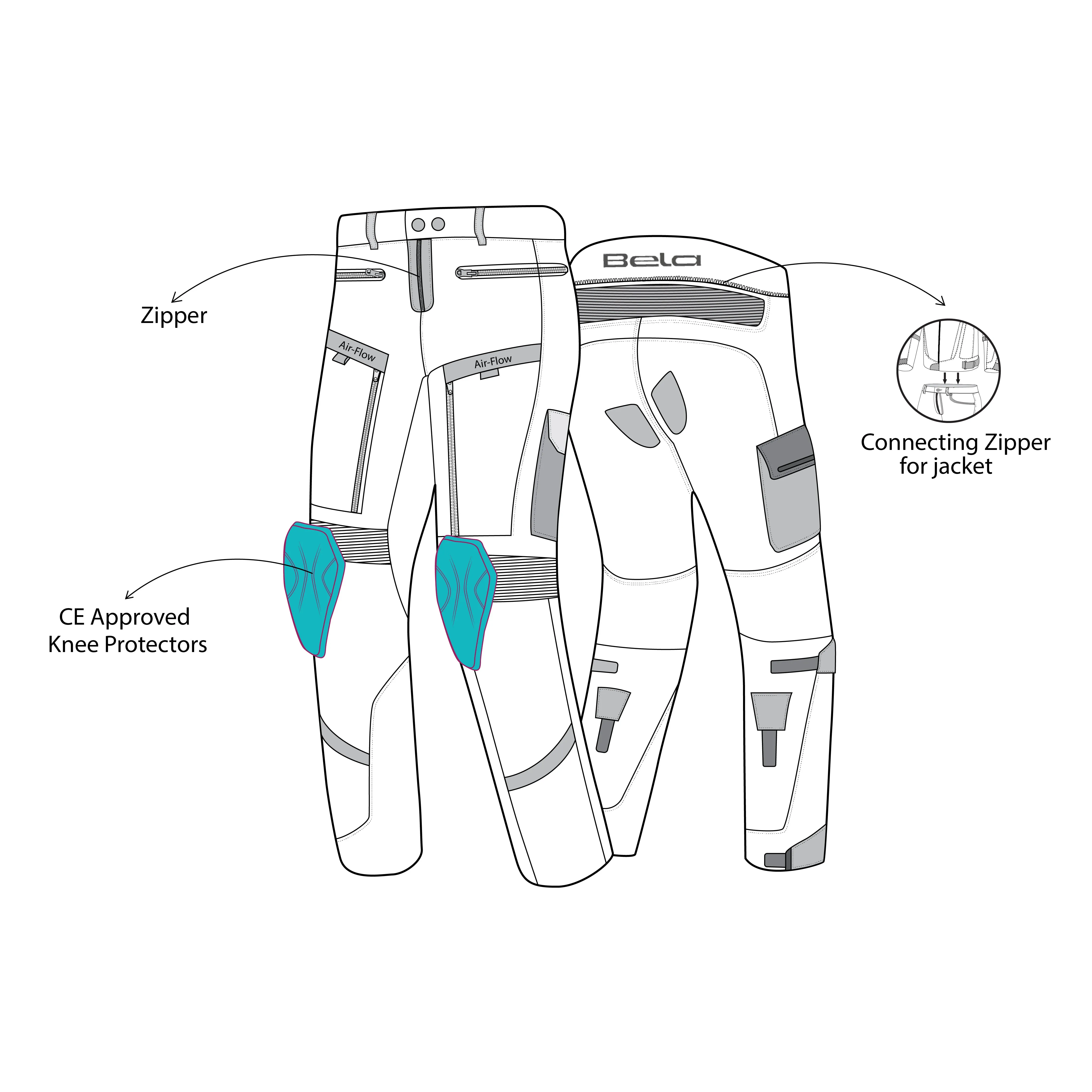 BELA Transformer - Textile Pant -  ICE BLACK BLUE