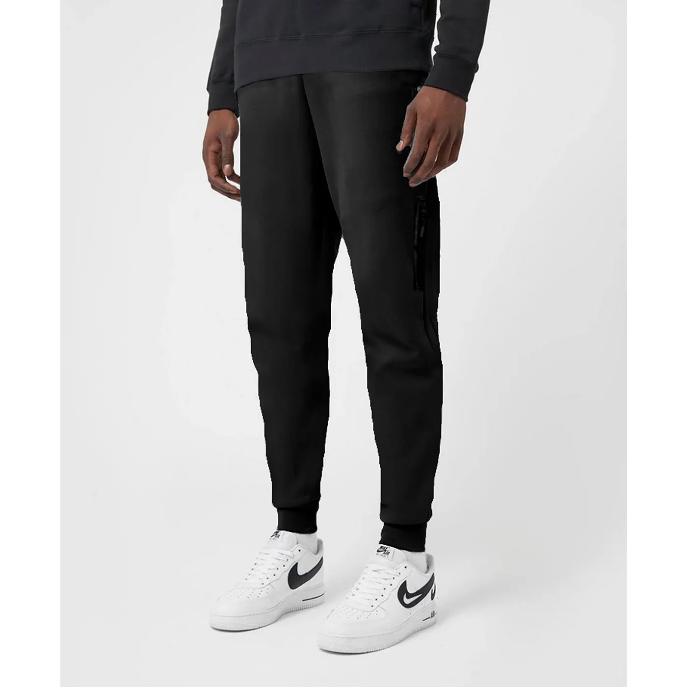 Black Sports Zip Detailed Joggers