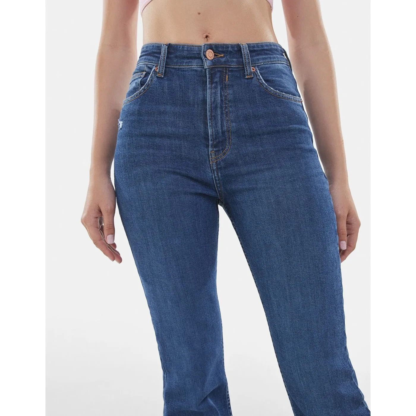 Blue High Rise Flare Jeans