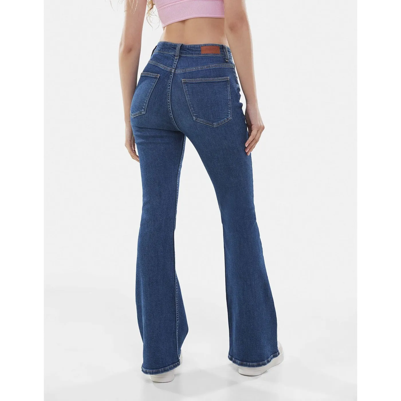 Blue High Rise Flare Jeans