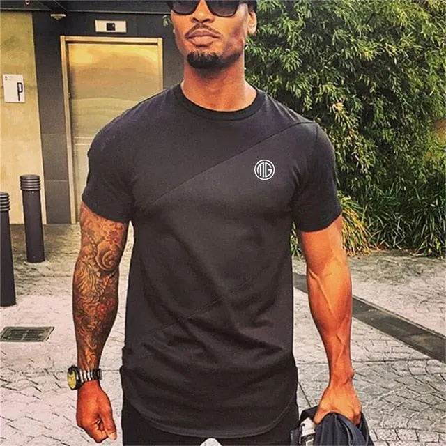 Brand Mens muscle T shirt bodybuilding fitness men TShirt