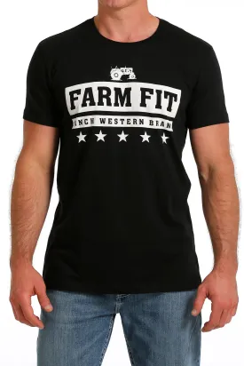 Cinch "Farm Fit" Tractor Black Screen Print Tee for Men