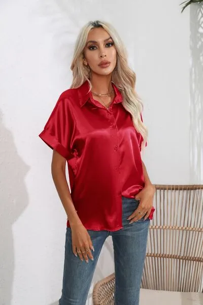 Collared Neck Short Sleeve Shirt