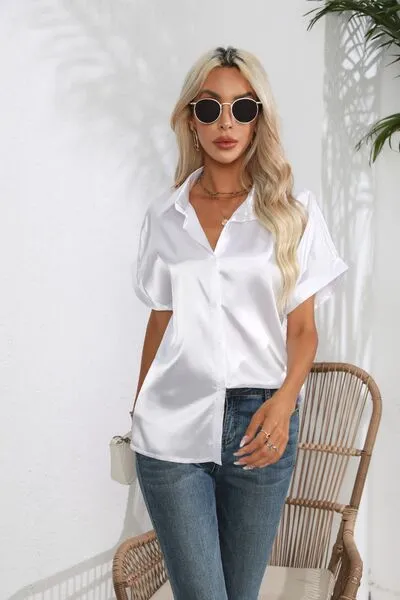 Collared Neck Short Sleeve Shirt