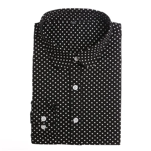 Dioufond Polka Dot Shirts Women Cotton Blouses Long Sleeve Ladies Tops Collar Shirt Female Plus Size 5XL Blusas Women Clothing