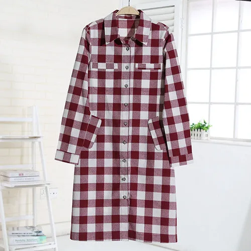 Dioufond Women Long Shirts Long Sleeve Shirts Chemise Femme Manche Longue Plaid Shirt Women Tops Camisetas Largas Mujeres 2017