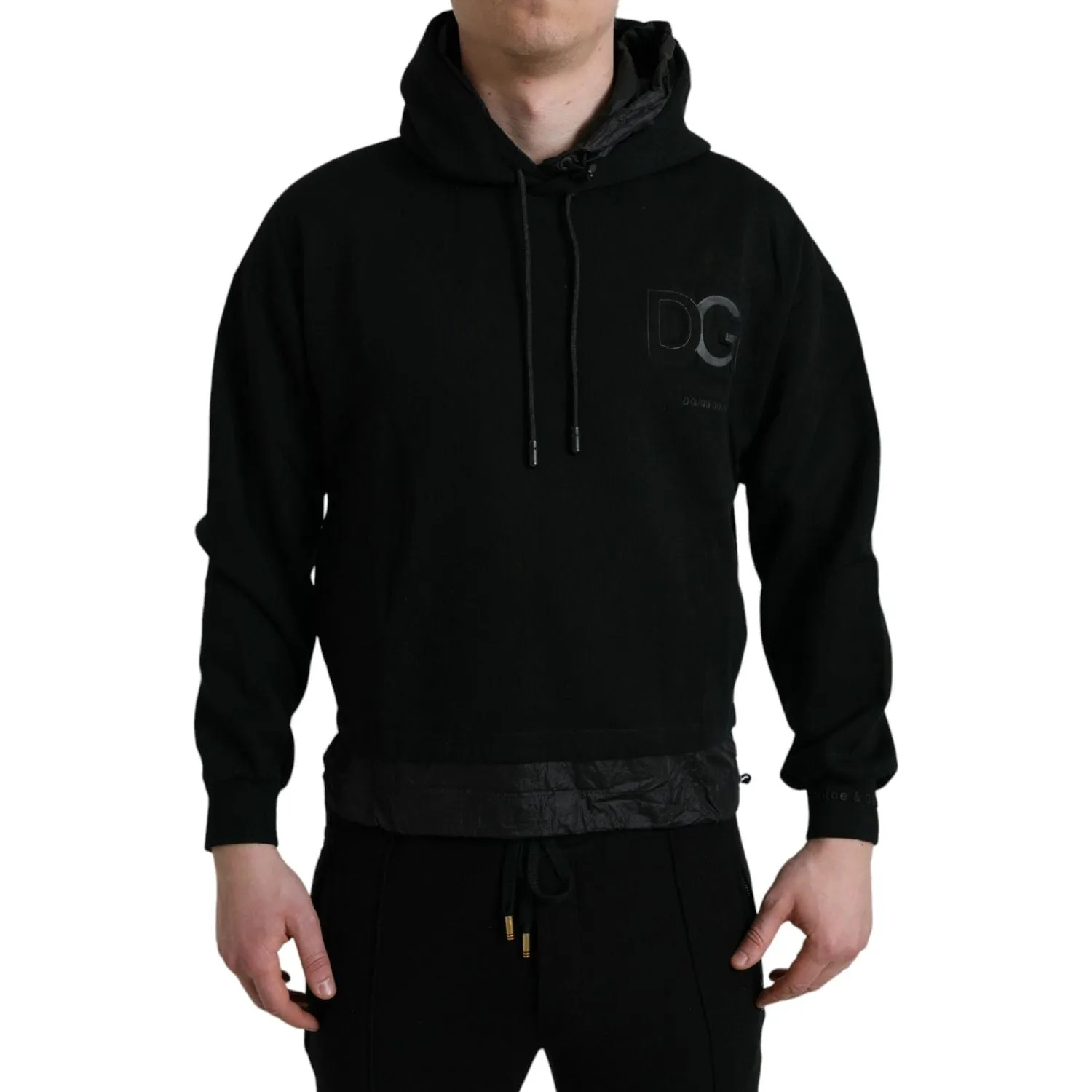 Dolce & Gabbana Elegant Black Hooded Pullover Sweater