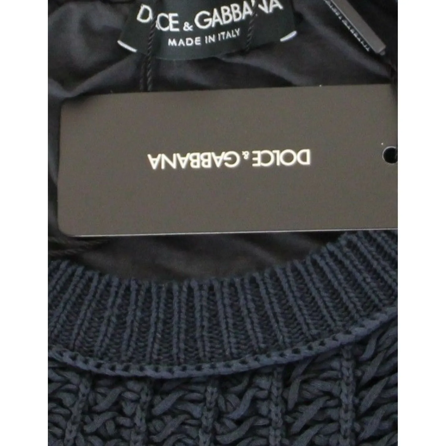 Dolce & Gabbana Elegant Blue and Black Layered Sweater