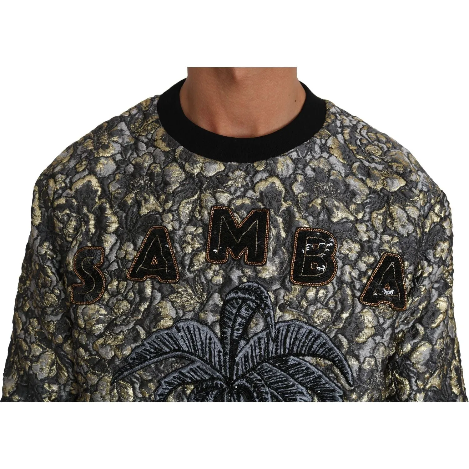 Dolce & Gabbana Samba Jacquard Palm Crewneck Sweater