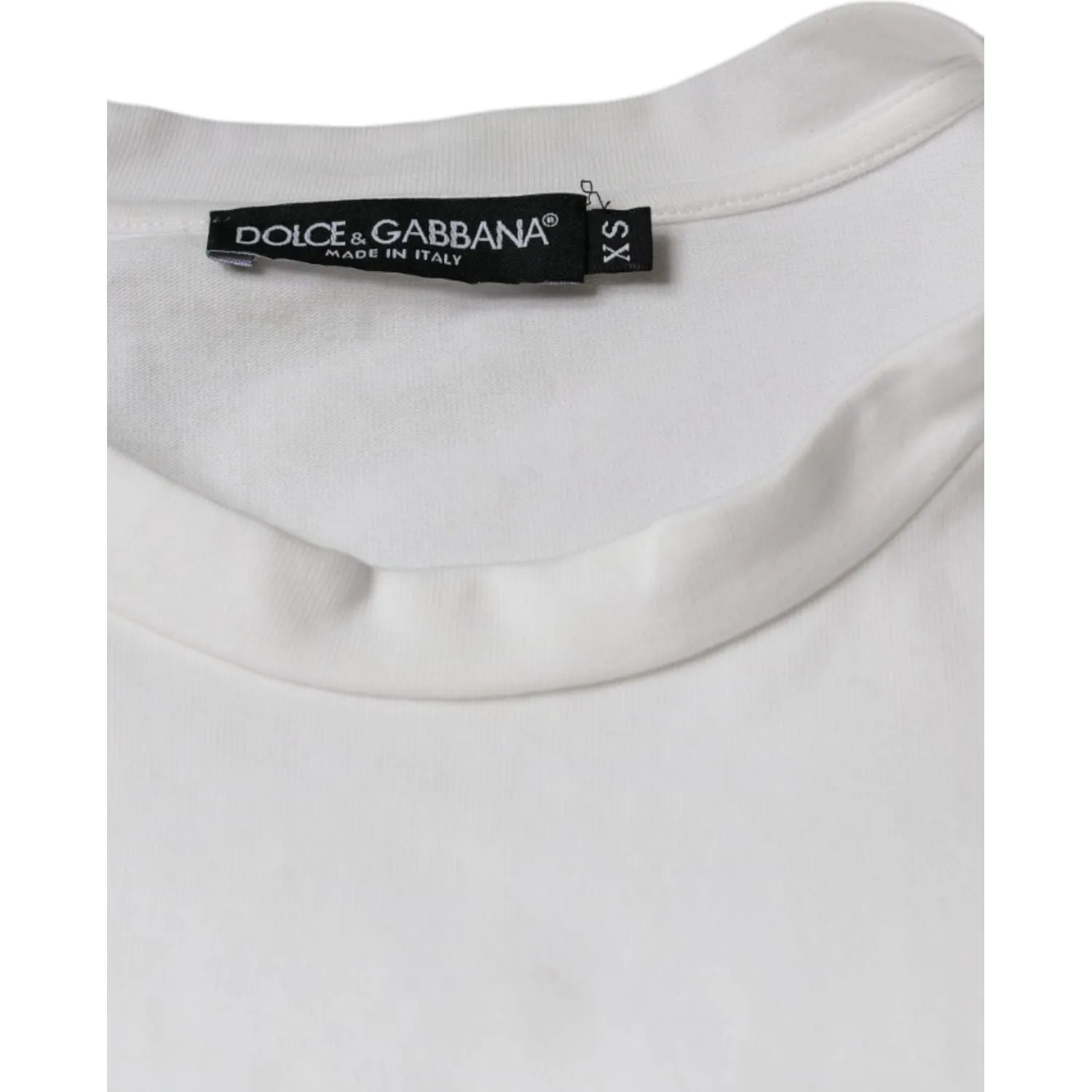 Dolce & Gabbana White Cotton DG Logo Print Casual T-shirt