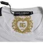 Dolce & Gabbana White Cotton Roundneck Short Sleeve T-shirt