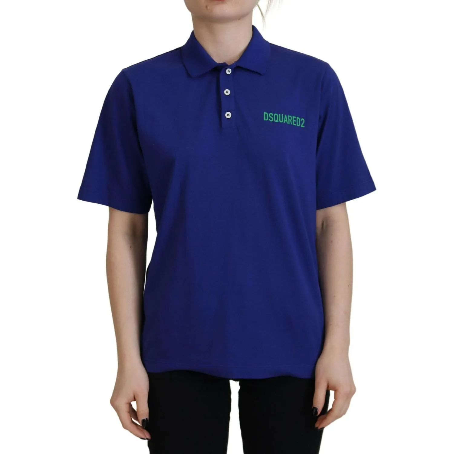 Dsquared² Blue Collared Writings Polo Short Sleeves T-shirt