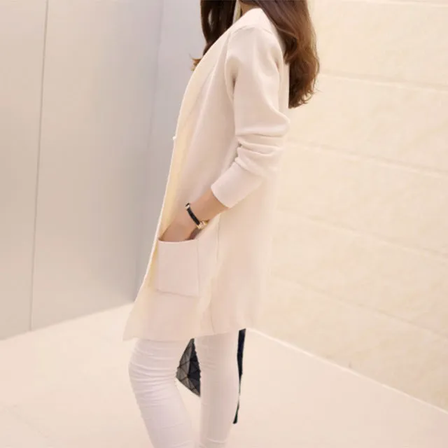 Free Shipping 2015  Spring and Autumn Women's Top Medium-long Cardigan Outerwear Sweater