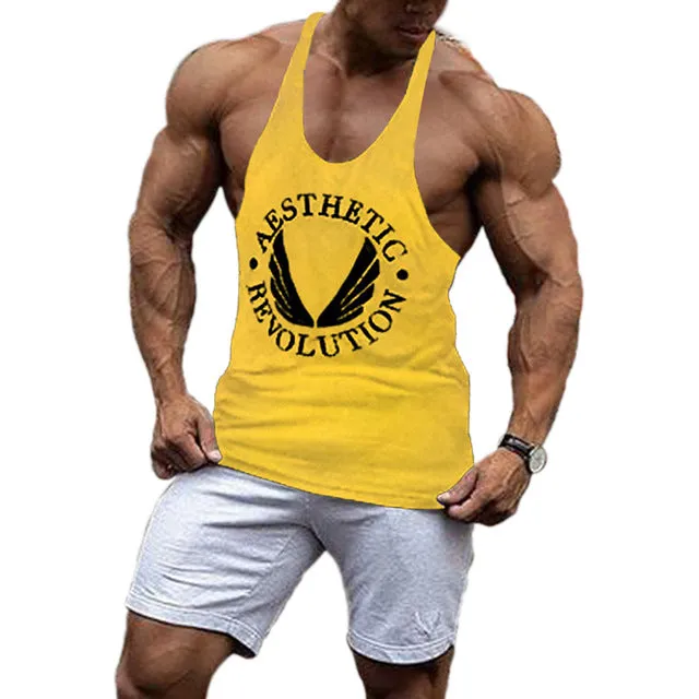 Hot Sell Men Boys Casual Revolution Printing Tank Top Vest Bodybuilding Stringers Vests Male Singlets Summer Modern Trend