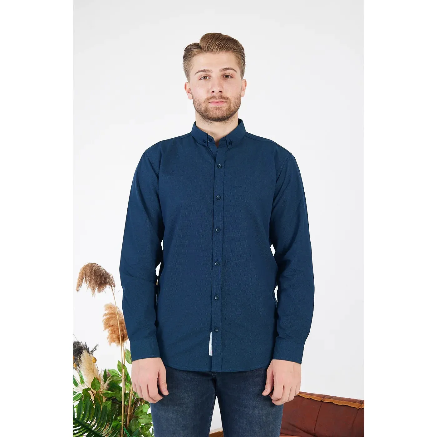 JJ Mid Blue Slim Fit Shirt