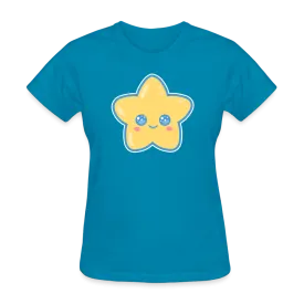 Kawaii Star Women's Turquoise T-Shirt