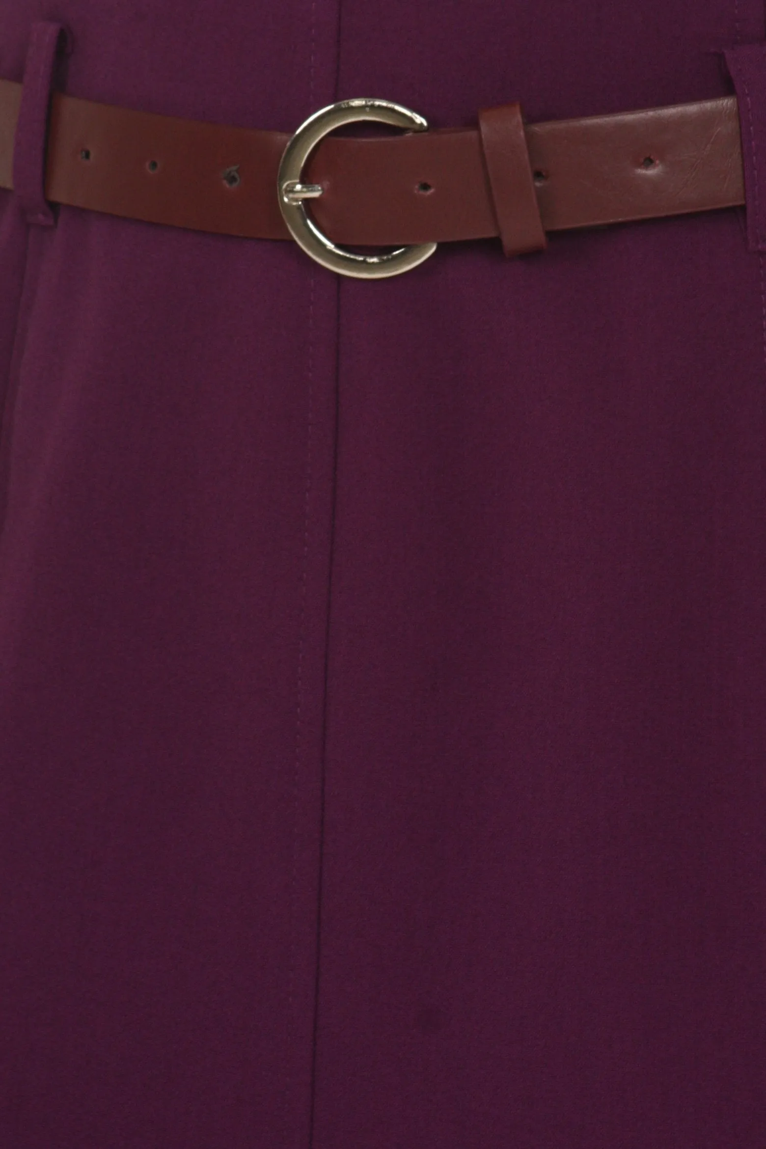 Knee Length A-Line Skirt with Seaming Detail