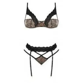 Magic Silk Purrrfect Balconette Bra & Garter Panty Leopard