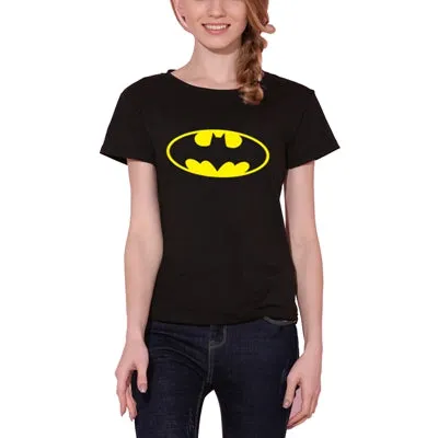 New Women T shirt Batman Print Funny Casual Tops Basic Bottoming Short Sleeve Loose Shirt For Lady Tops Tees S-XXL