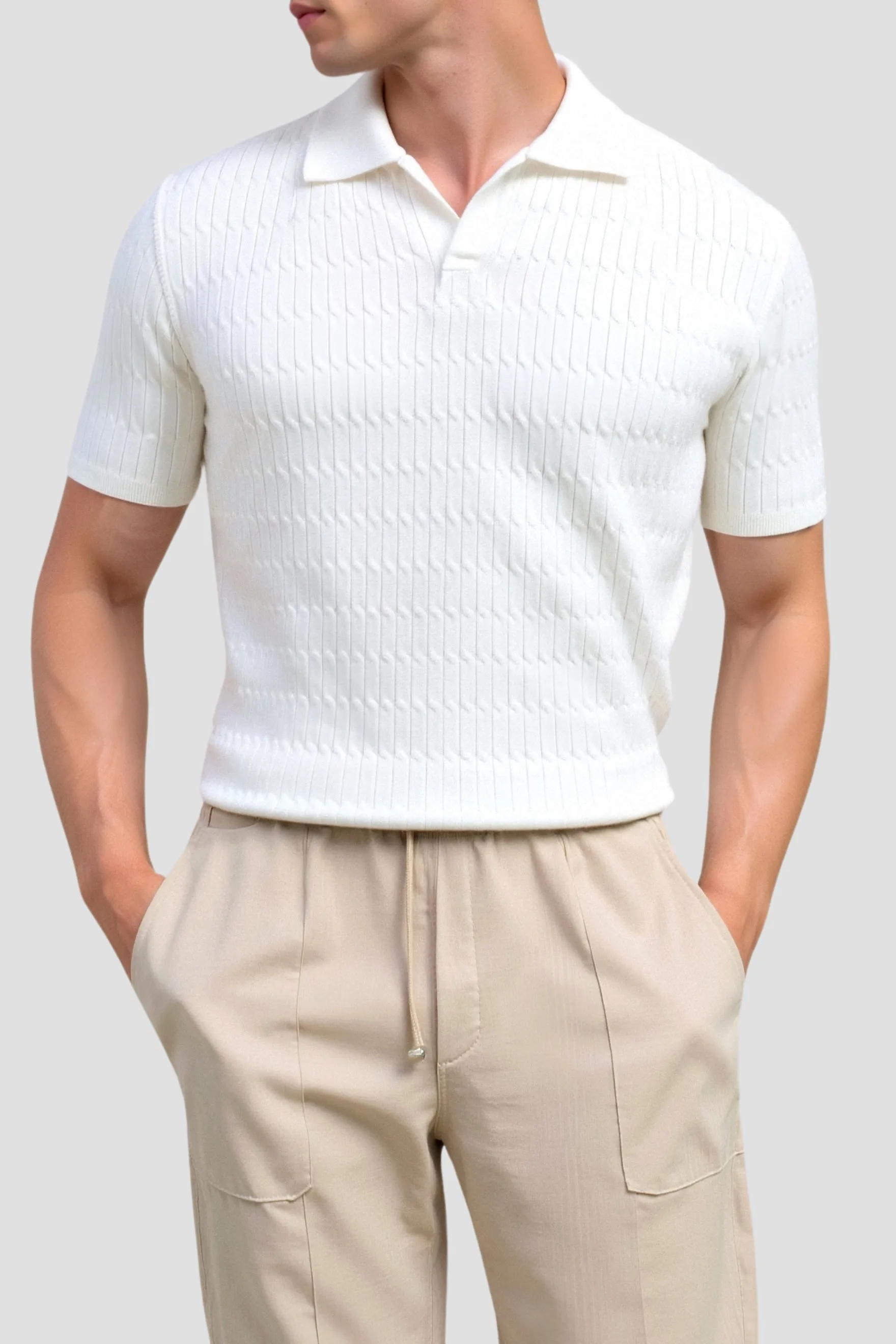 Old Money Lapel Knitted Polo T-Shirt