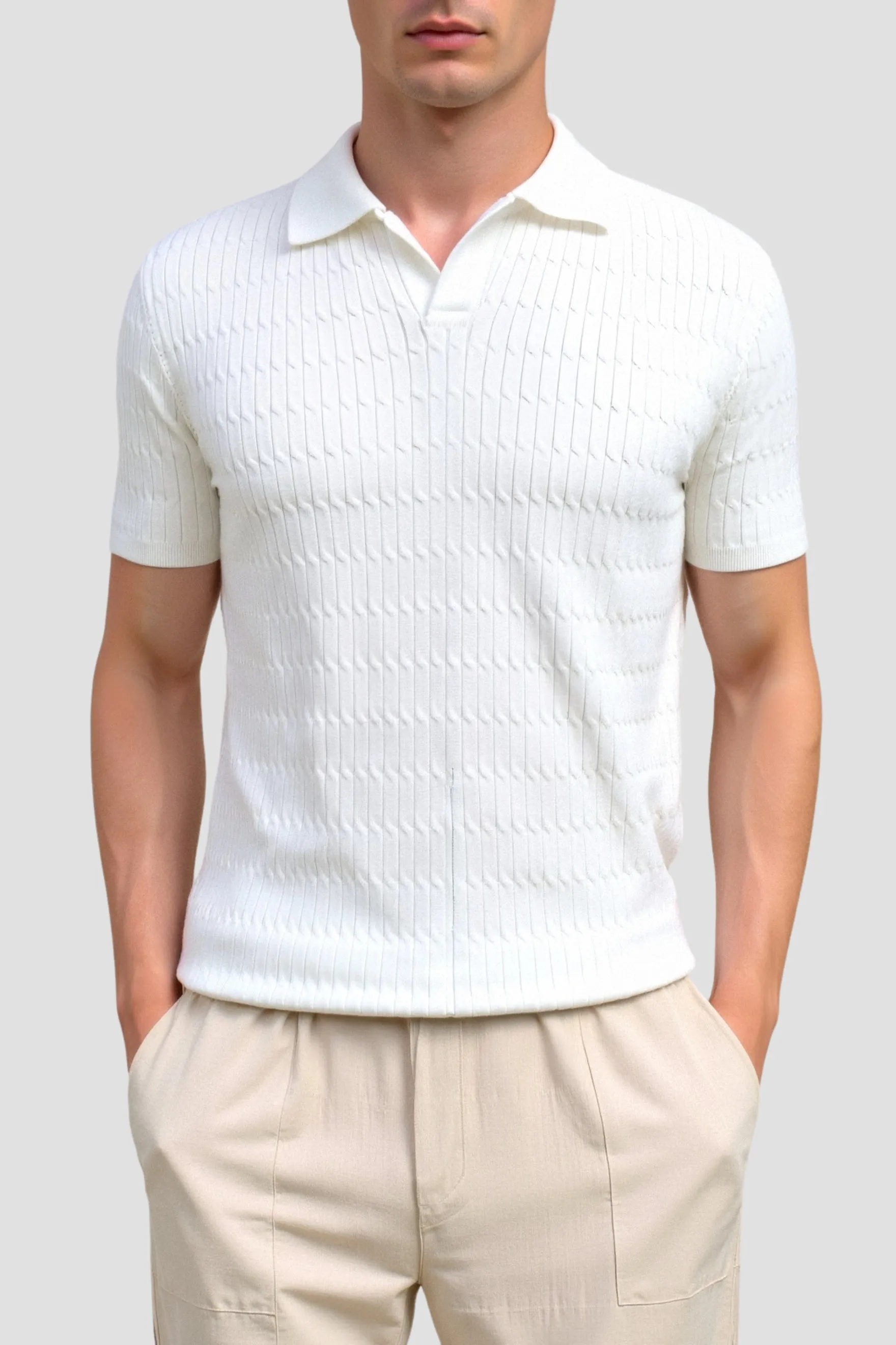 Old Money Lapel Knitted Polo T-Shirt