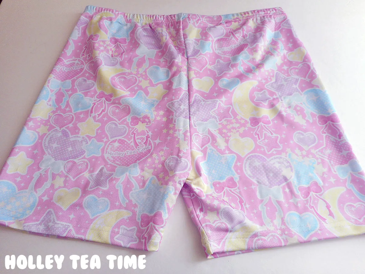 Pastel Party Pink Women's Fitted Shorts