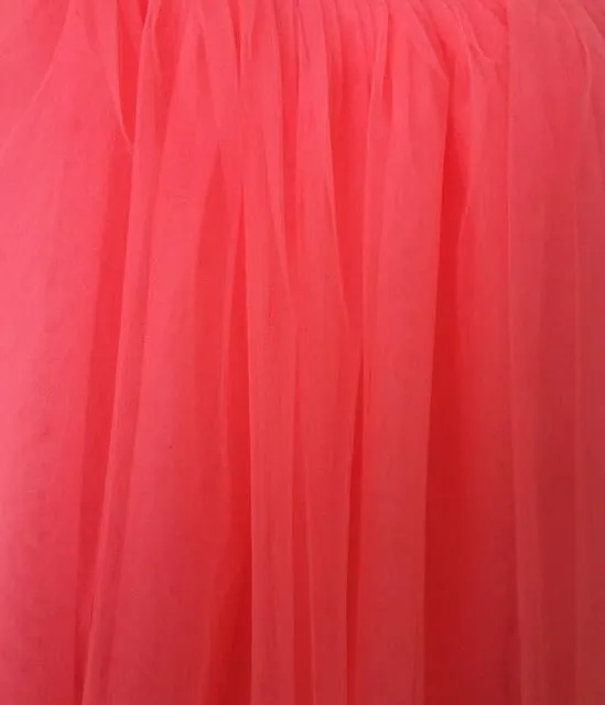 Puffy7 Layers Tulle Skirt Hidden Zipper Quality High Waisted Maxi Skirts Womens Adult TUTU Pleated Bridesmaids Faldas Petticoat