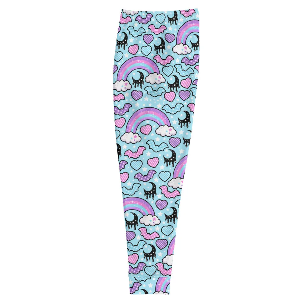 Rainbow Spooky Bats Blue Men's Joggers