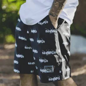 Shattered Nylon Shorts Black