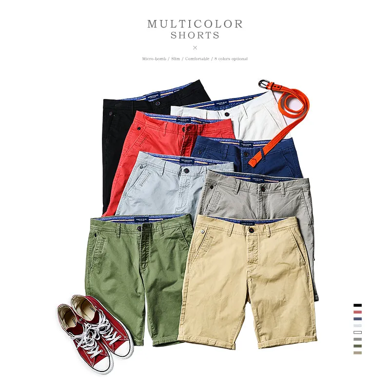 SIMWOOD 2017 Summer New Casual  Shorts Men Cotton  Sim Fit Solid 8 Color Available Knee length  High Quality  KD5064