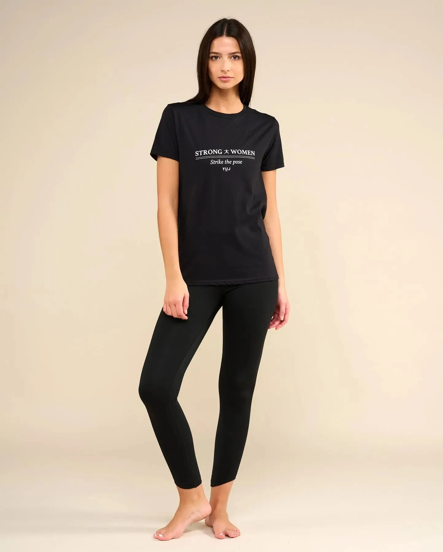 T-shirt en coton noir STRONG WOMEN