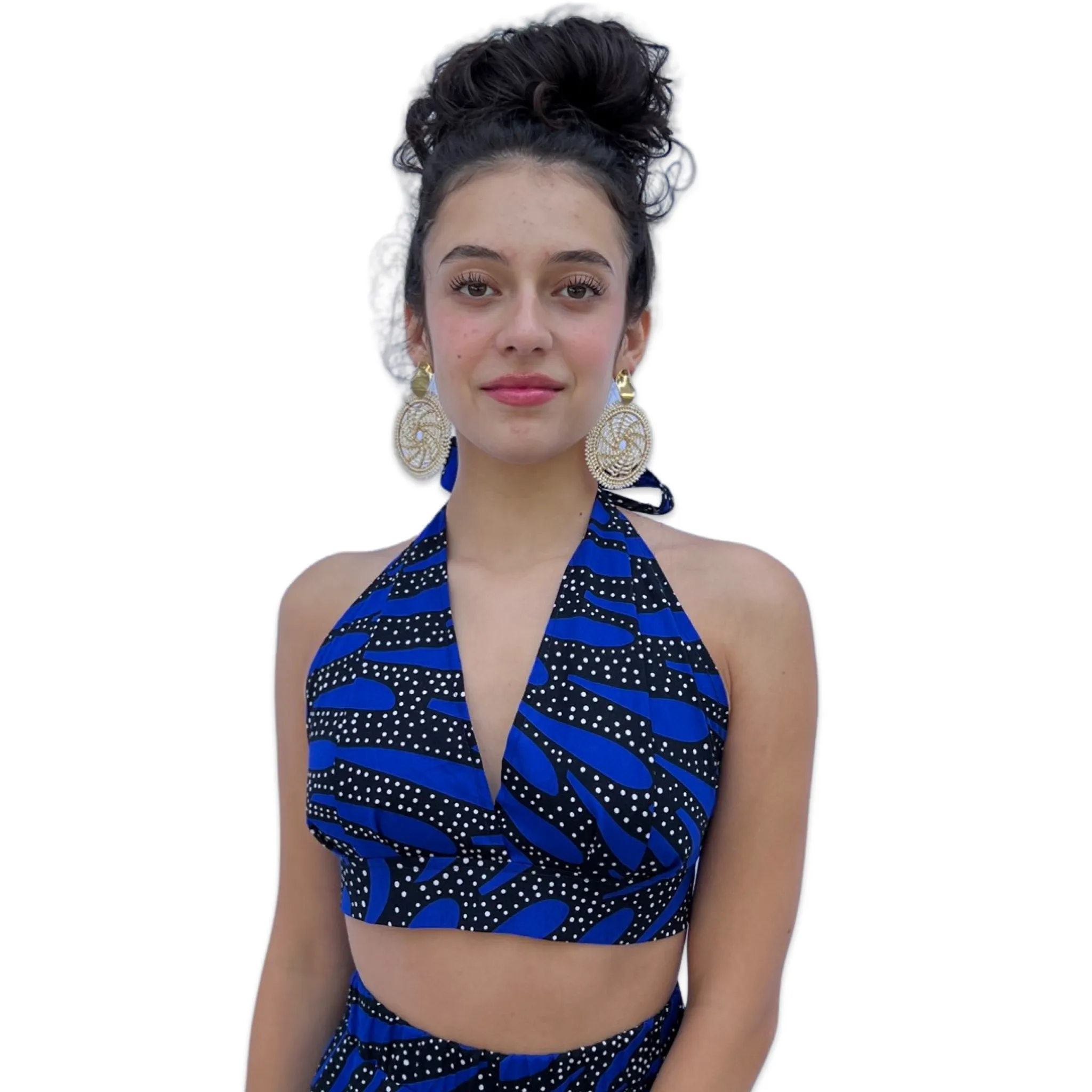 The Chroma Collection Halter Top - Blue and Black