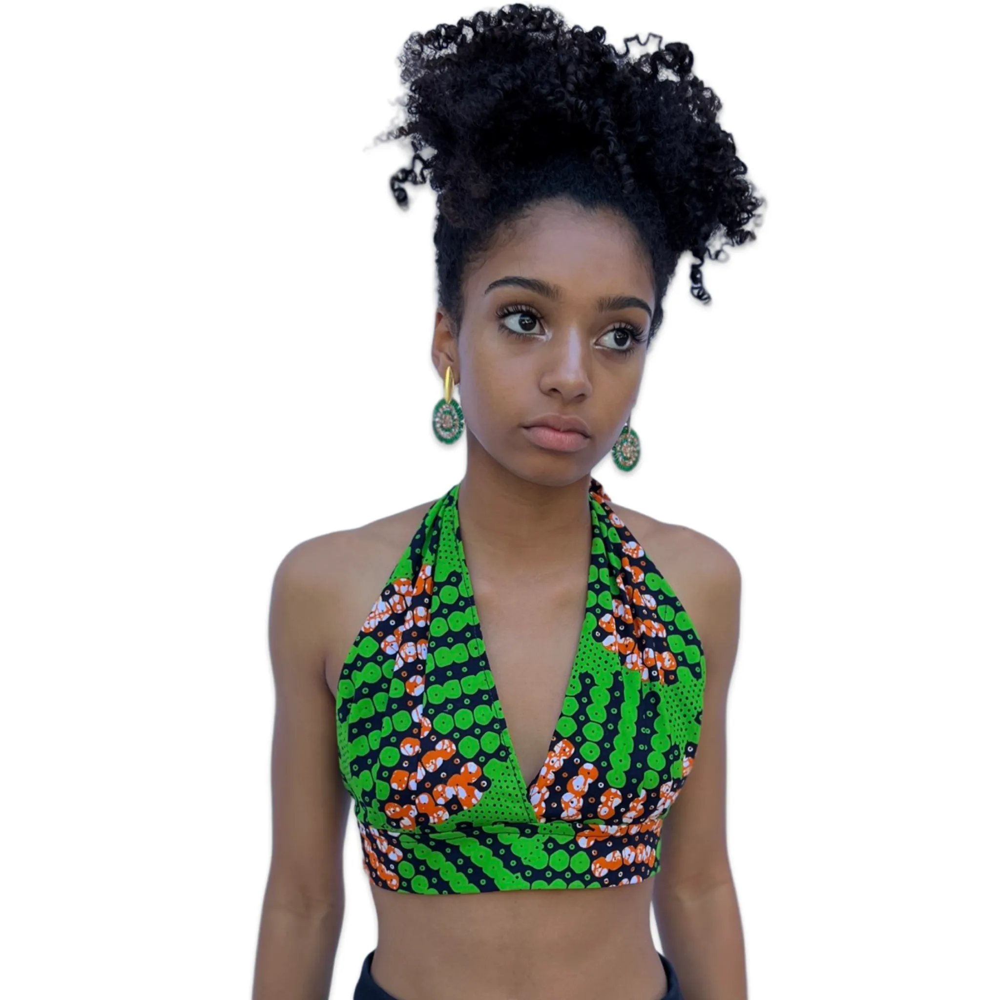 The Chroma Collection Halter Top - Green and Orange