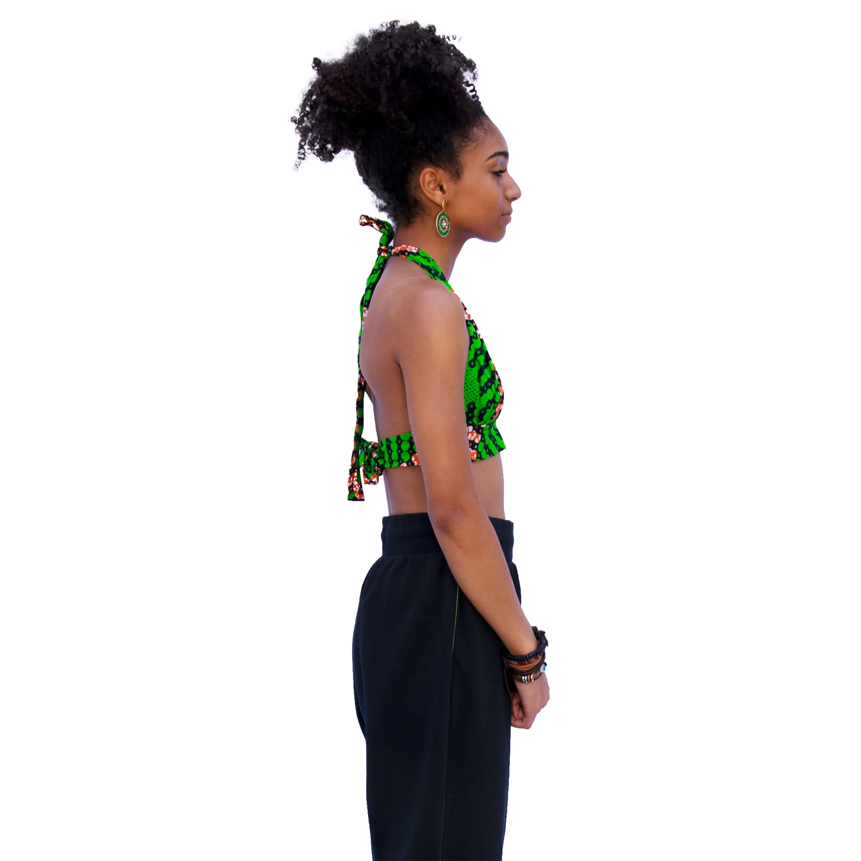 The Chroma Collection Halter Top - Green and Orange