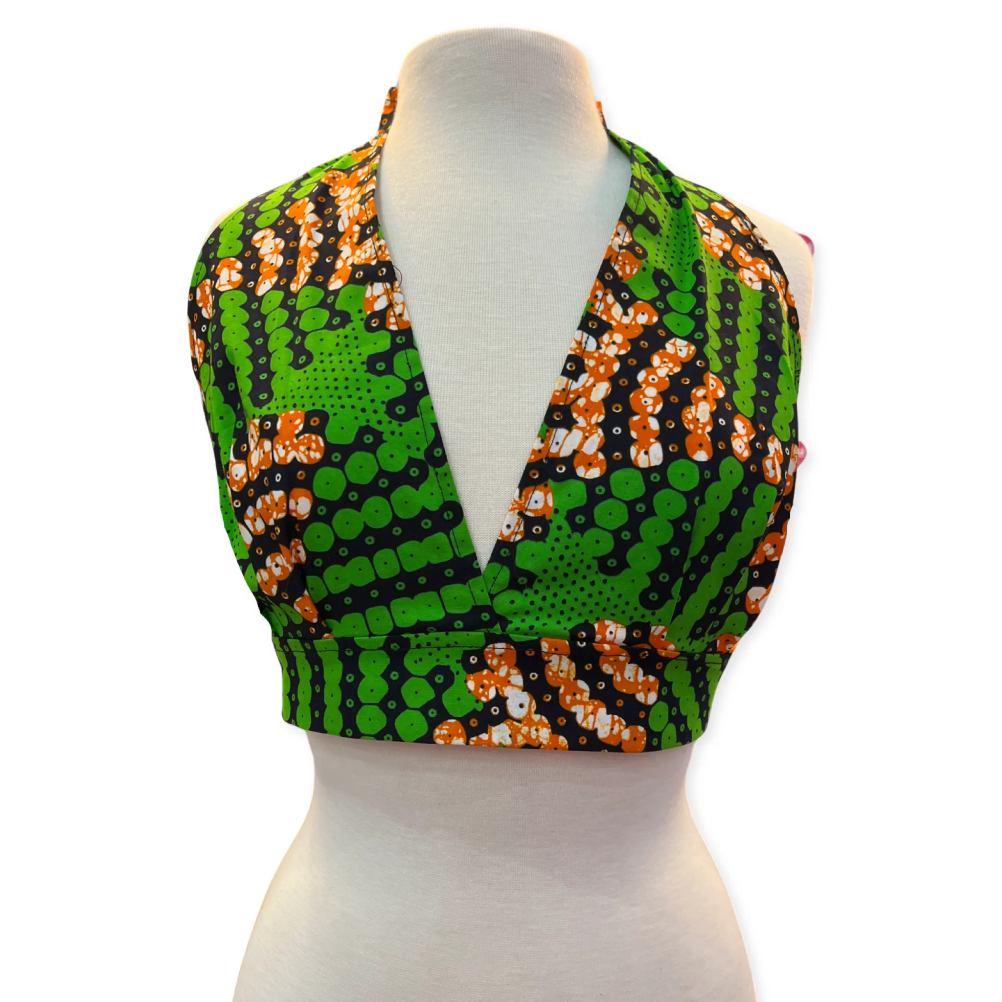 The Chroma Collection Halter Top - Green and Orange