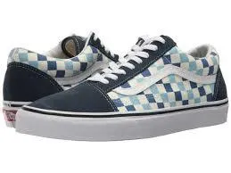 Vans Old Skool Blue & White Checkered Skate Shoes