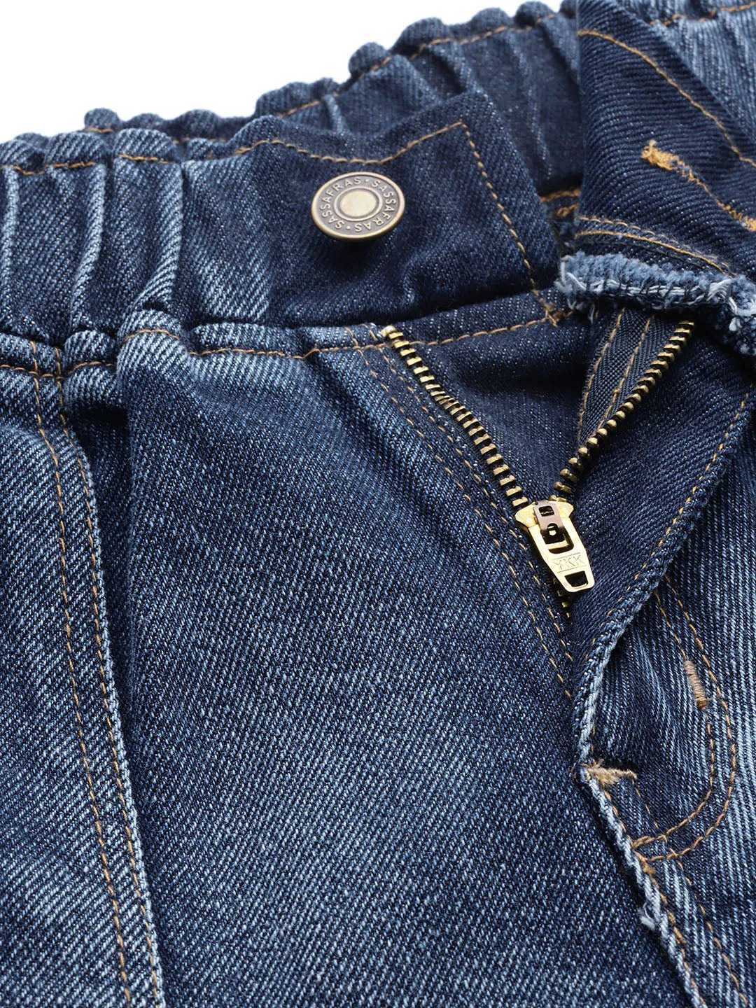 Women Blue Utility Denim Jogger Jeans