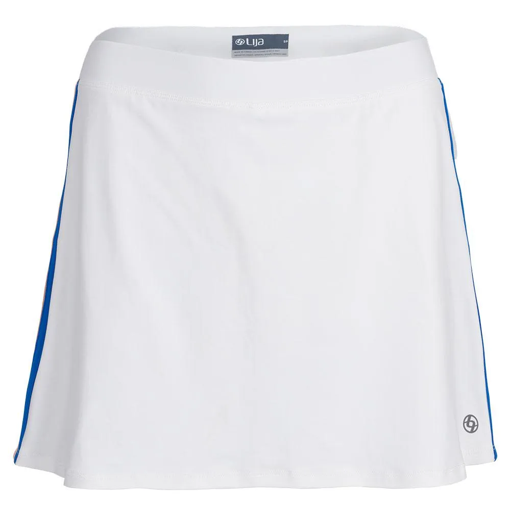 Women's Elite Racer Tennis Skort White and Apricot