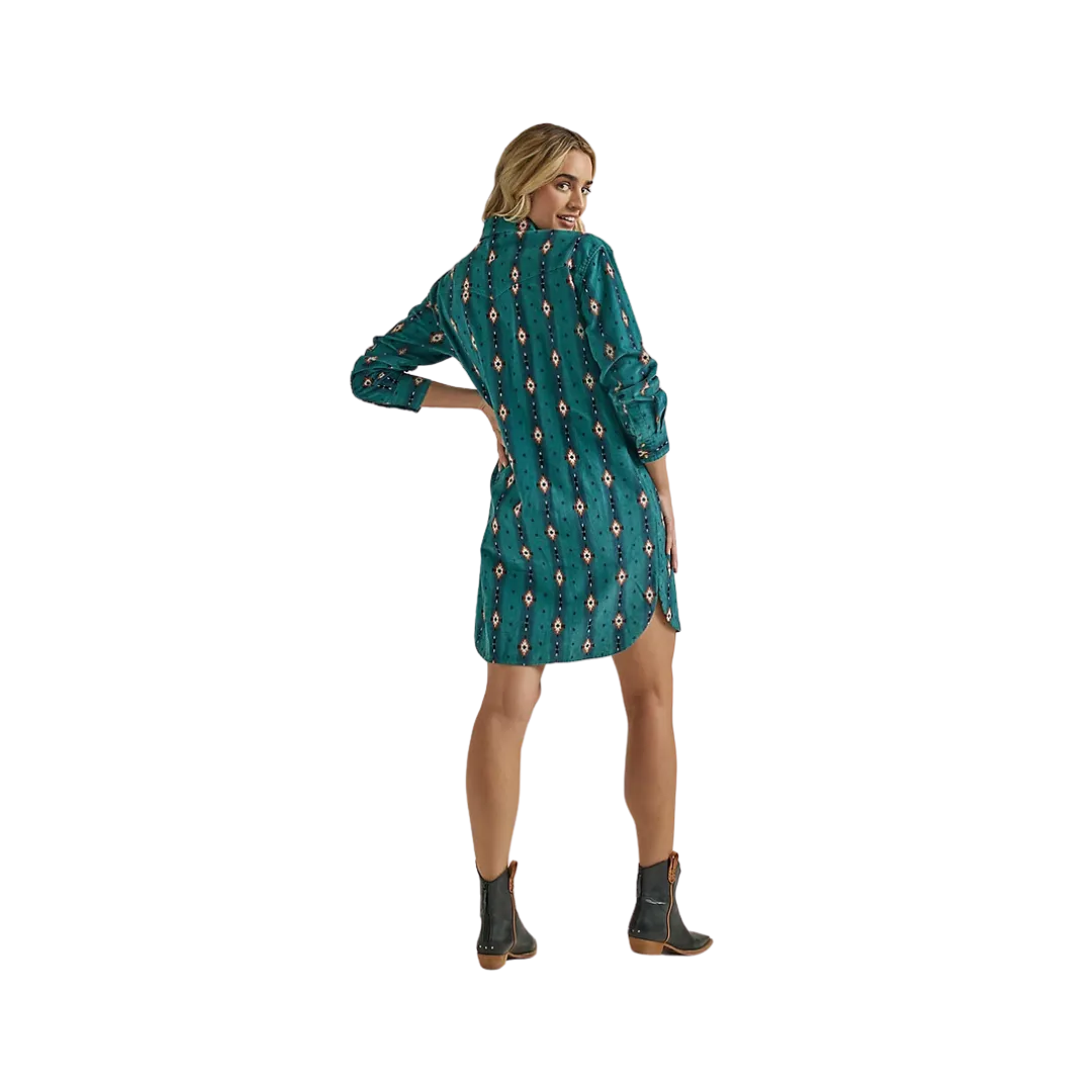 Wrangler Women's Retro Americana Green Print Drees